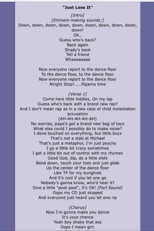 the real slim shady lyrics